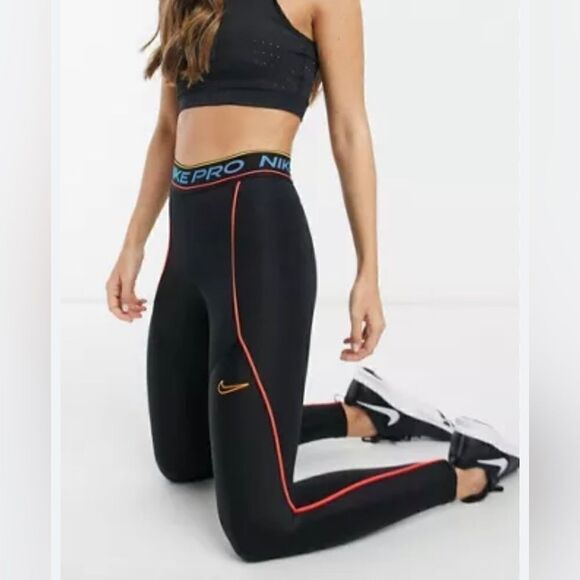 Nike Pro Training Disco 7/8 Leggings Black Compression Size Extra Small - Picture 1 of 13
